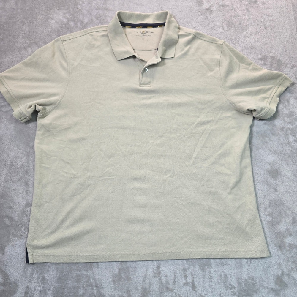 Club Room Estate Performance Polo Shirt Mens XL Khaki Tan Pique Short Sleeve